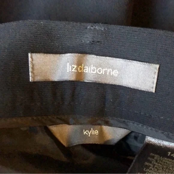 New Liz Claiborne Kylie Black Straight Leg Dress Pants Trousers Women’s Size 14 - Picture 9 of 13